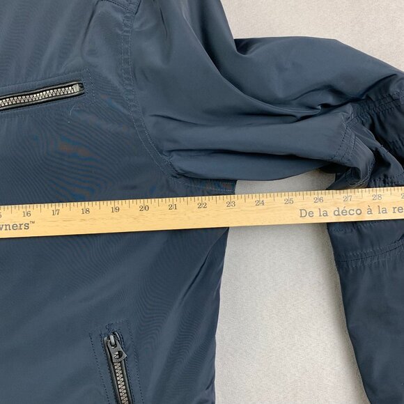 Lucky Brand Mens Bomber Jacket Large Navy Blue Full Zip Bonneville Spafford Moto - Picture 9 of 11